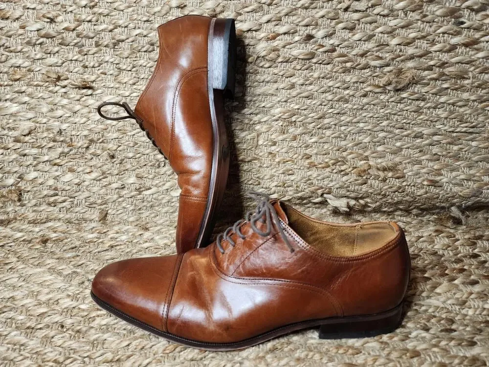 Florsheim CORBETTA Men's Brown Classic CAP Toe Oxford Leather Dress Shoe Sz. 9.5